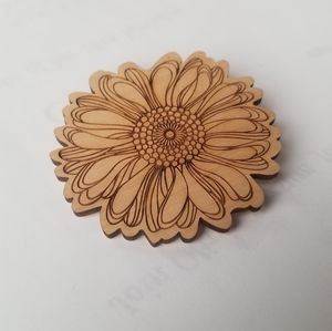 Hallmark Wooden Flower Brooch